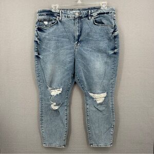 Good American Good Legs Distressed Skinny Jeans Womens Plus 22 Stretch GPSK873T